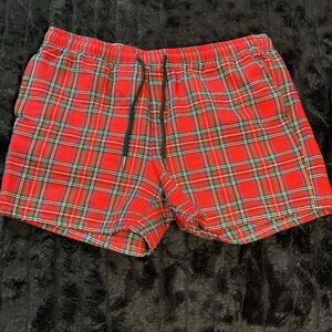SHEIN Red and Green Athletic Shorts
